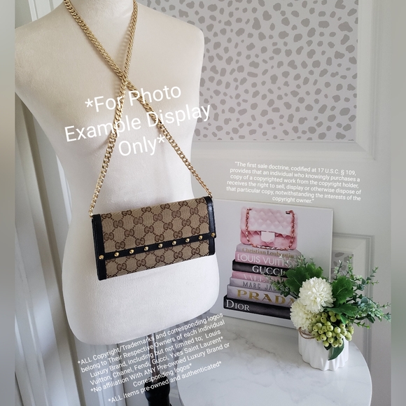 Authentic Pre-owned Gucci Monogram Canvas Studded Flap Wallet - Picture 2 of 15